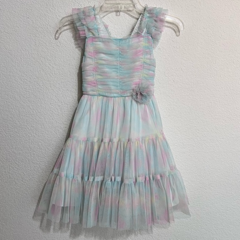 Jona Michelle Cotton Candy Flowy Pastel Tiered Tulle Formal Party Dress New 7